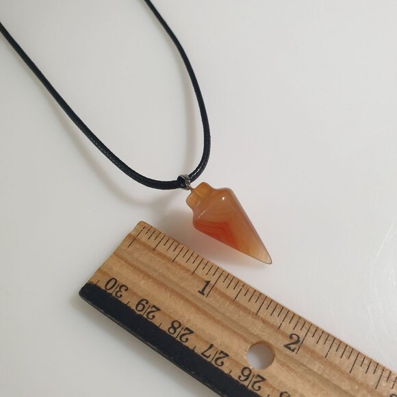 Orange Agate Crystal Citrine Pendant Necklace Adjustable Spiritual Jewelry Gift - Picture 4 of 4